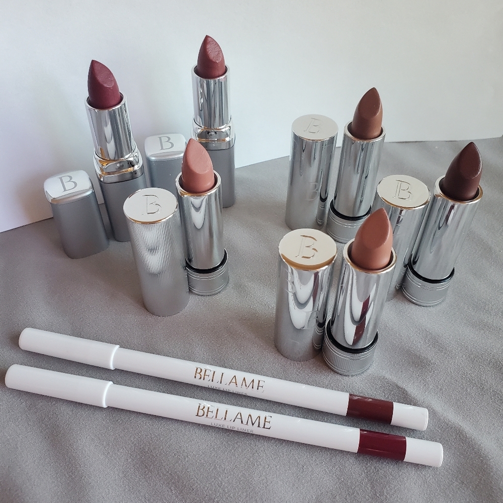 SOLD - Bellame Beauty Bundle of 8 Bellame Lipsticks & Hydrasilk Lipliners